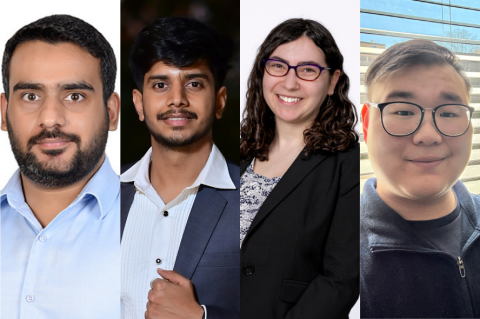 Tufts graduate students from left to right: Talha Basharat, Pratheek Goutham, Dana Fein-Schaffer, Rick Wang. Photos courtesy of the students.