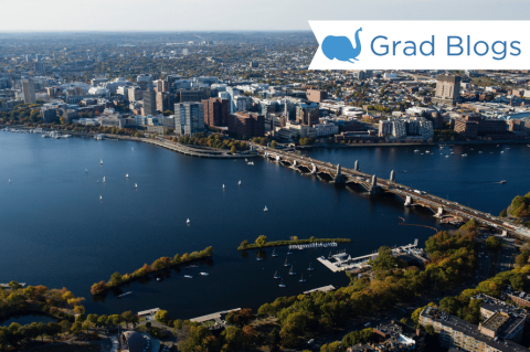 Aerial shot of Boston city and skyline