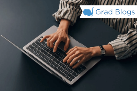 Image of hands typing on laptop